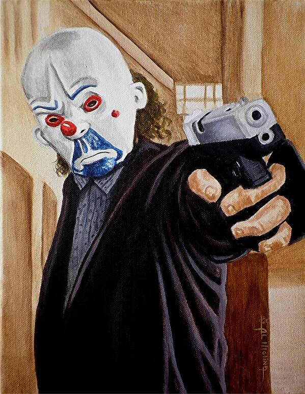 Joker Poster featuring the painting Whatever doesn't kill you Simply makes you Stranger by Al Molina