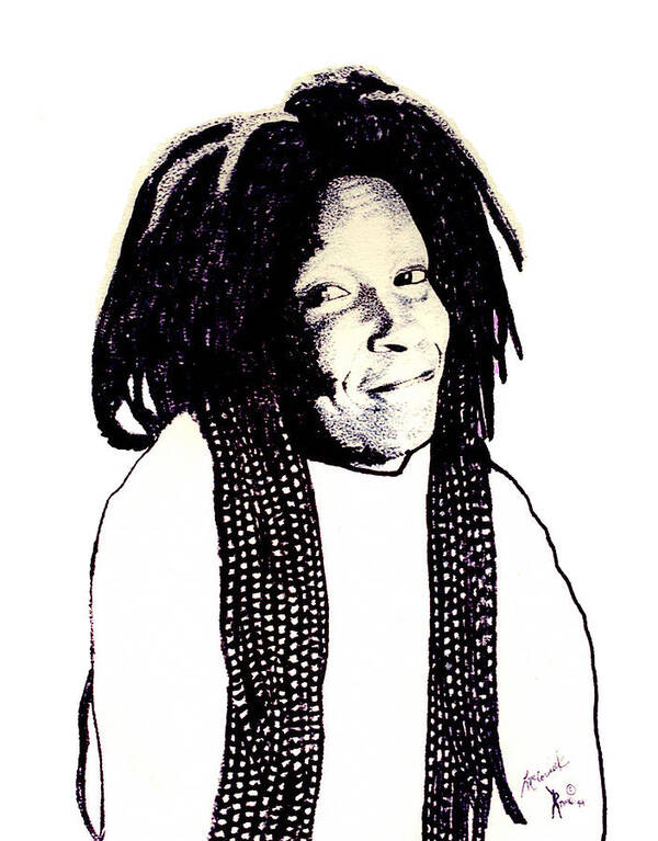 Whoopi Goldberg Poster featuring the drawing Whoopi by Lee McCormick