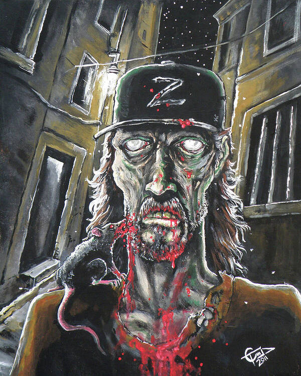 Zombie Tom Poster featuring the painting Zombie Tom by Tom Carlton