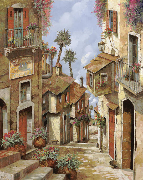Landscape Poster featuring the painting Le Palme Sul Tetto by Guido Borelli