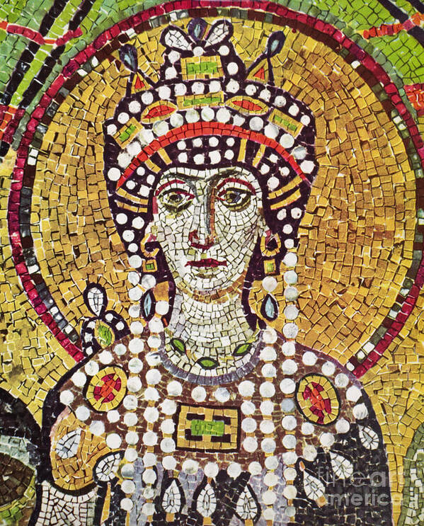 6th Century Poster featuring the painting THEODORA (c508-548) #0003085 by Granger