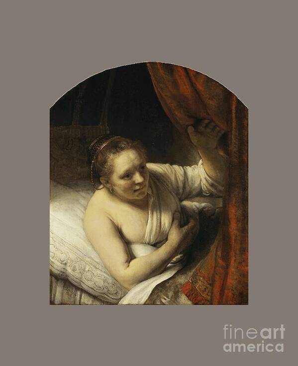 Rembrandt Van Rijn Poster featuring the painting A Woman in Bed #1 by MotionAge Designs