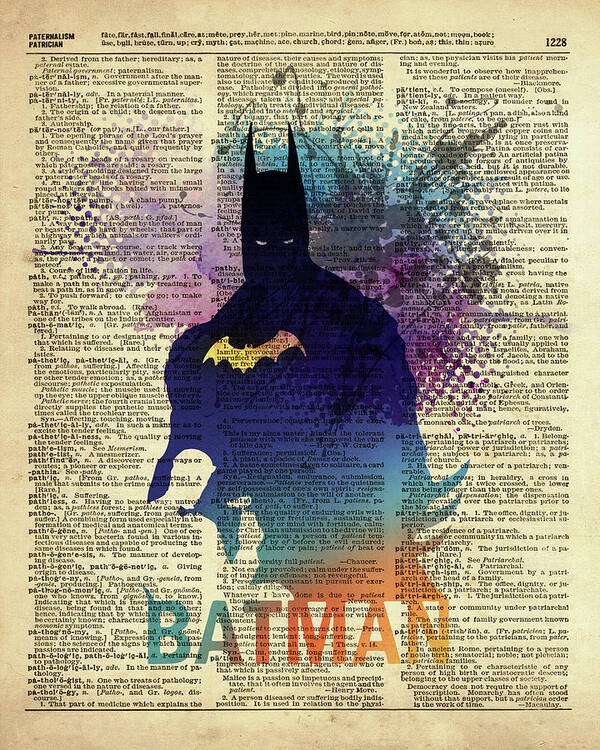 Superheroes Poster featuring the painting Batman #1 by Art Popop