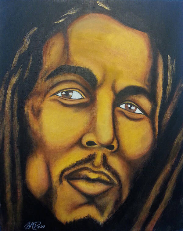 Bob Poster featuring the painting Bob Marley #1 by Brian Doss
