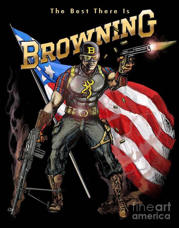 Browning Poster featuring the painting Captain Browning #2 by Robert Corsetti