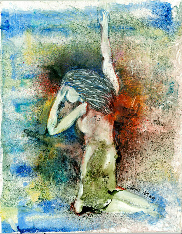 Woman Praying Poster featuring the painting Cry For Help #1 by Deborah Nell