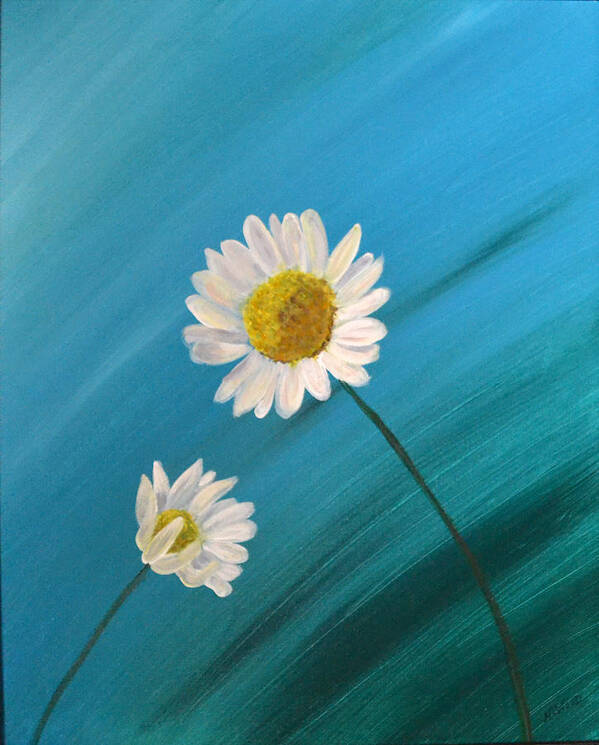 Daisy Poster featuring the painting Daisy Duo #1 by Nancy Sisco