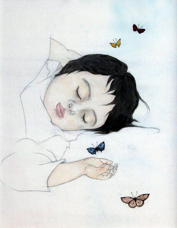 Child Poster featuring the painting Metamorphosis by Fumiyo Yoshikawa