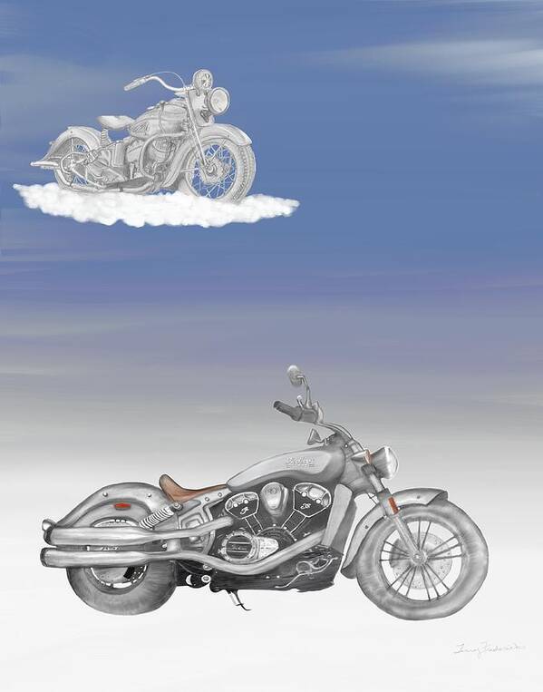 1939 Indian Scout Poster featuring the drawing Grandson by Terry Frederick