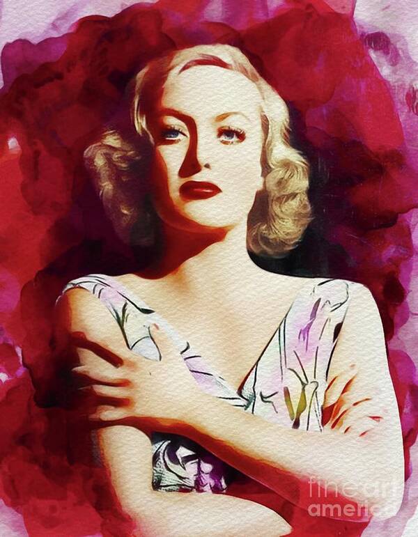 Joan Poster featuring the painting Joan Crawford, Hollywood Legend #1 by Esoterica Art Agency