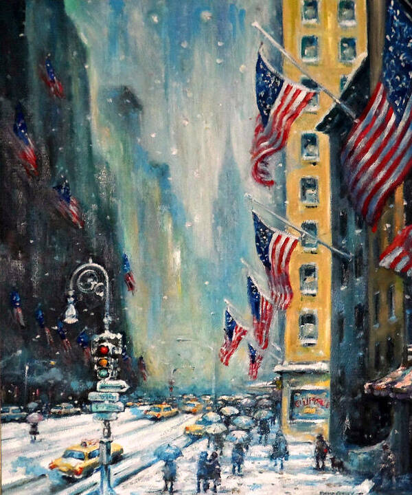  Cityscape Poster featuring the painting Manhattan #1 by Philip Corley