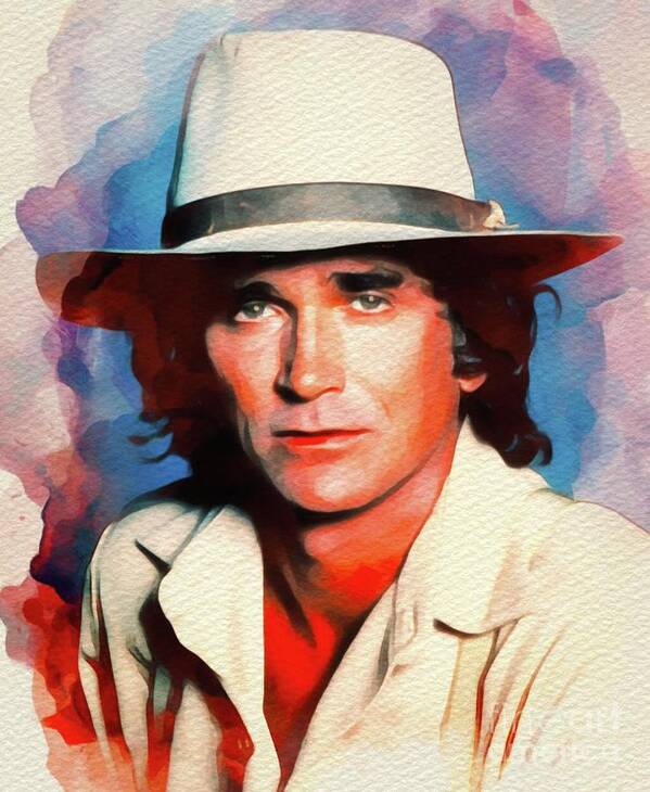 Michael Poster featuring the painting Michael Landon, Hollywood Legend #1 by Esoterica Art Agency