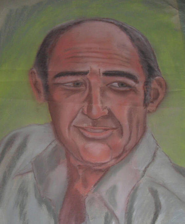 Pic Of My Dad Poster featuring the pastel My Dad #1 by Val Oconnor
