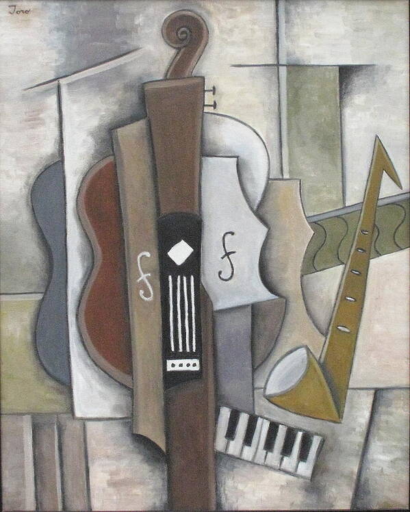 Cubism Poster featuring the painting Quartet #1 by Trish Toro