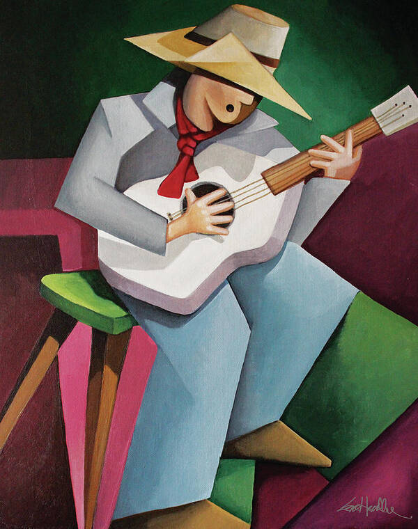 Singer Poster featuring the painting Solo Singer by Lance Headlee