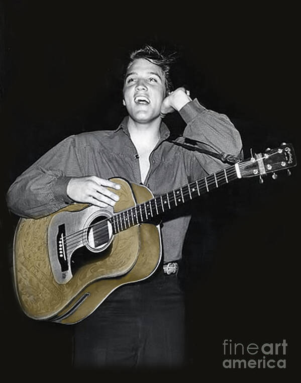 Elvis Poster featuring the photograph The King Rocks On XV #1 by Al Bourassa
