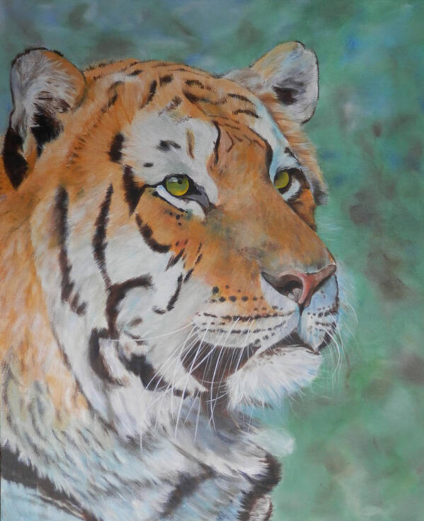 Tiger Poster featuring the painting Tiger Portrait #1 by John Neeve
