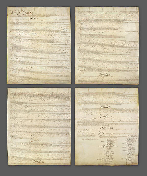 Us Constitution Poster featuring the photograph United States Constitution, USA #3 by Panoramic Images