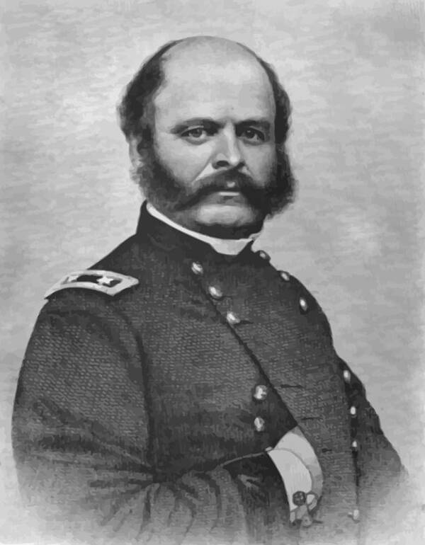 Ambrose Burnside Poster featuring the painting General Burnside #1 by War Is Hell Store