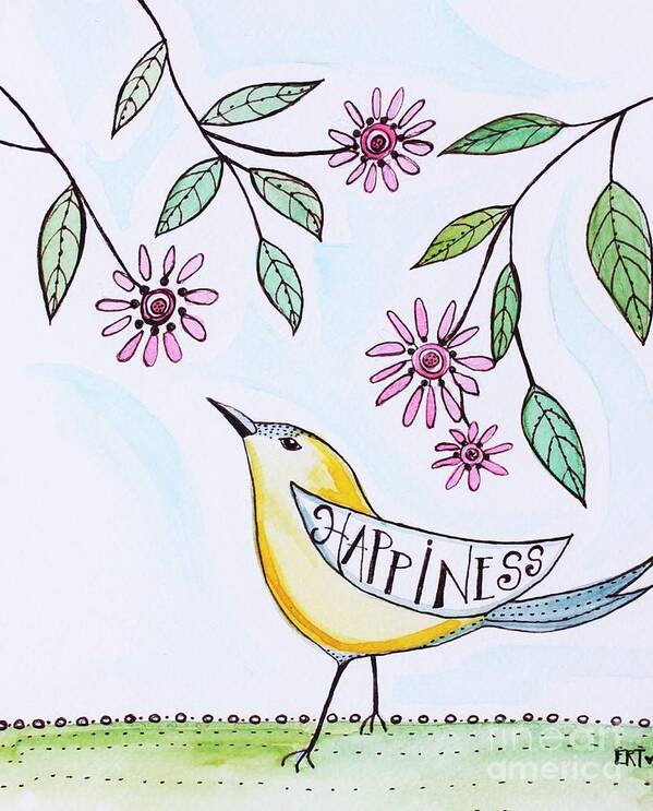Birds Poster featuring the painting Happiness #2 by Elizabeth Robinette Tyndall