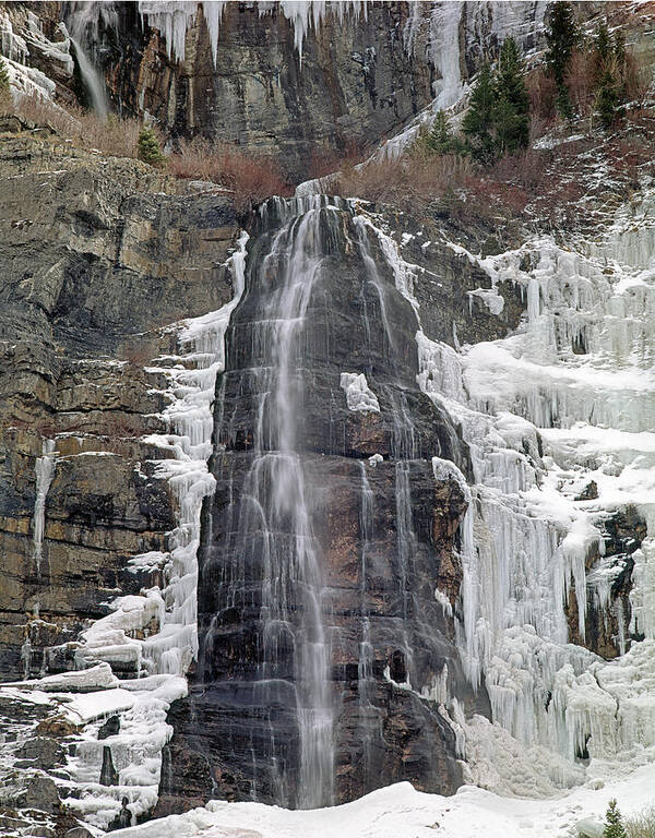 Bridal Veil Falls Poster featuring the photograph 212M40 Bridal Veil Falls Utah by Ed Cooper Photography