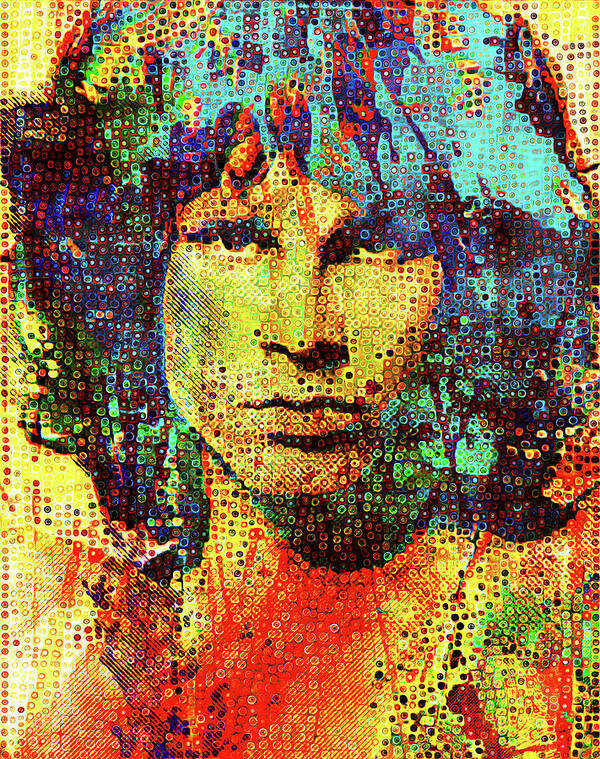 Portrait Poster featuring the painting Jim Morrison #2 by Gary Grayson