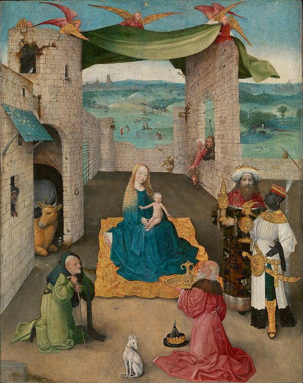 Hieronymus Bosch Poster featuring the painting The Adoration of The Magi #4 by Hieronymus Bosch