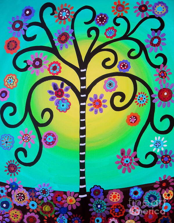 Tree Poster featuring the painting Tree Of Life #4 by Pristine Cartera Turkus