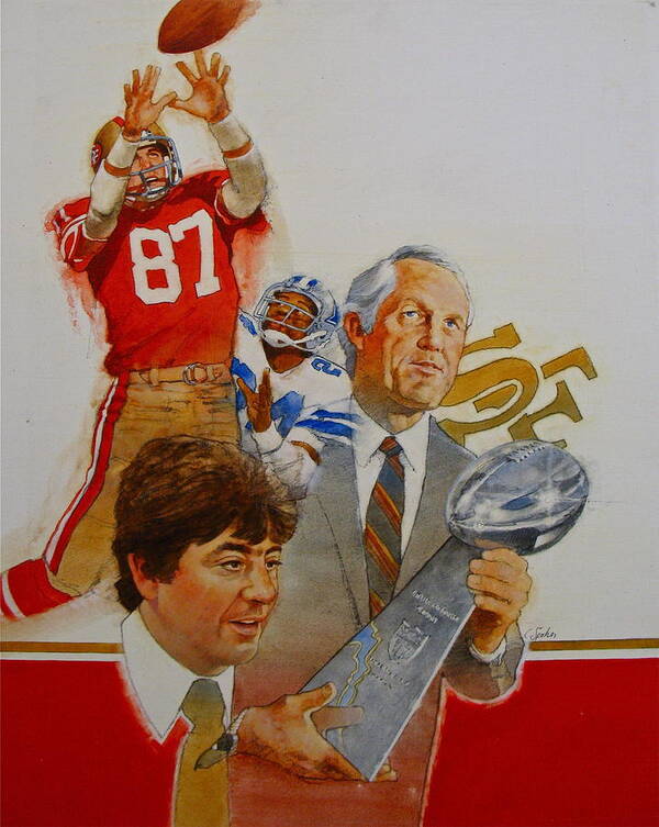 Portrait Poster featuring the painting 49rs Media Guide Cover 1982 by Cliff Spohn