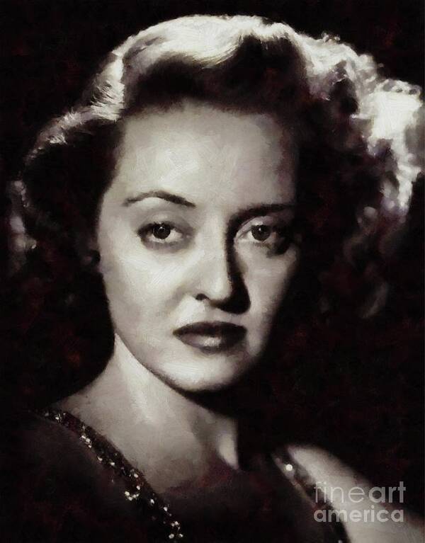 Bette Poster featuring the painting Bette Davis Vintage Hollywood Actress #5 by Esoterica Art Agency