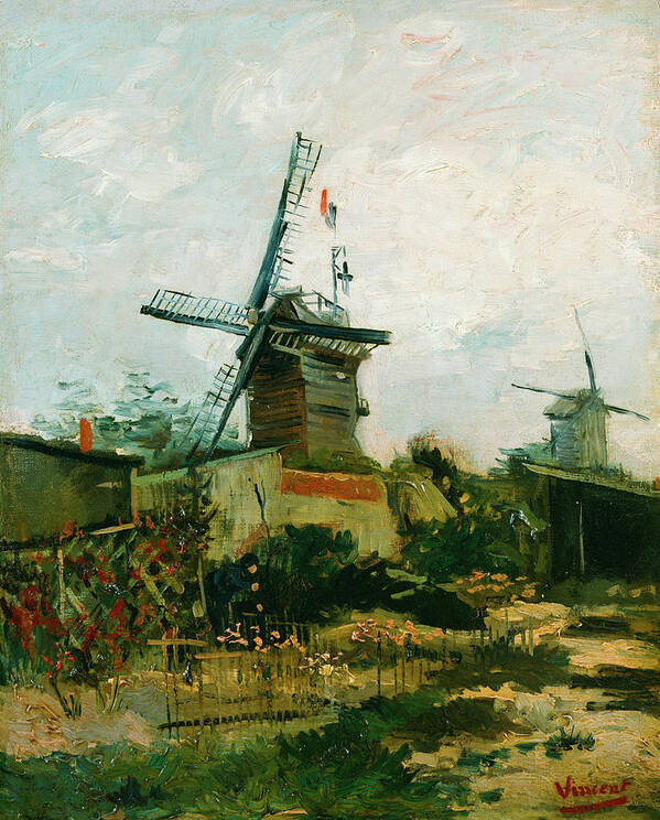 Windmills On Montmartre Poster featuring the painting Windmills on Montmartre #6 by Vincent van Gogh