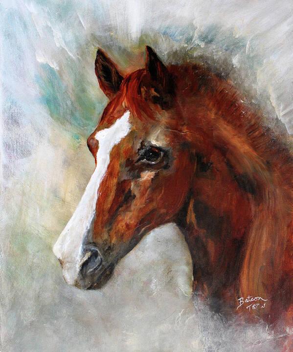 Sorrel Poster featuring the painting A Family's First Horse by Barbie Batson