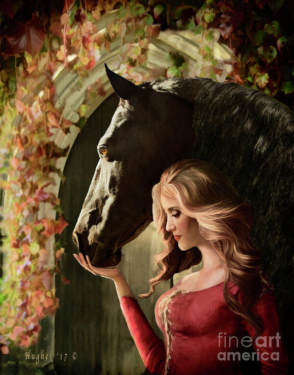 Black Horses Poster featuring the digital art A Secret Passage by Melinda Hughes-Berland