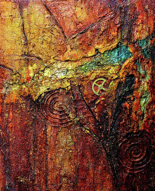 Abstract Art Poster featuring the painting Abstract Rock 2 by Patricia Lintner
