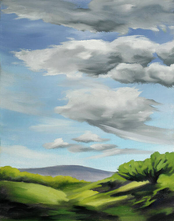 Landscape Poster featuring the painting Afternoon Clouds by Sandi Snead