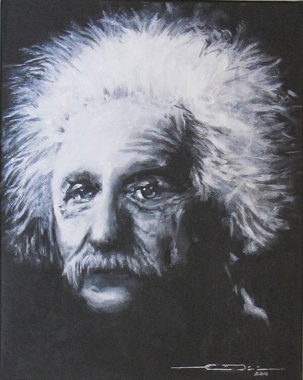 Albert Einstein Poster featuring the painting Albert Einstein by Eric Dee