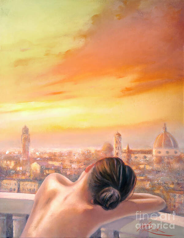 Amore Di Firenze Poster featuring the painting Amore di Firenze Love of Florence by Michael Rock