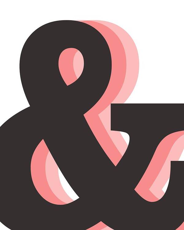 & Poster featuring the mixed media Ampersand - And Symbol 2 - Minimalist Print by Studio Grafiikka