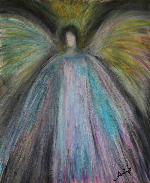 Angels Poster featuring the painting Angel-1 by Alma Yamazaki