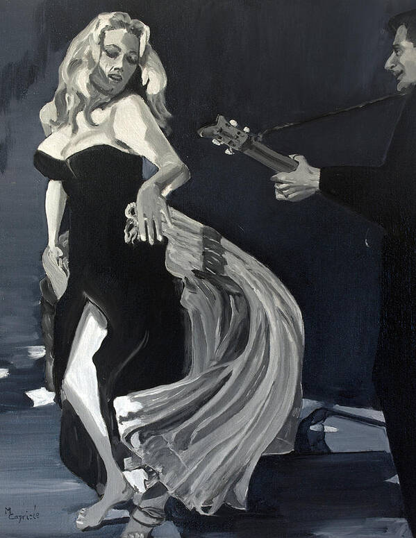 Anita Ekberg Poster featuring the painting Anita Dancing Barefoot by Mary Capriole