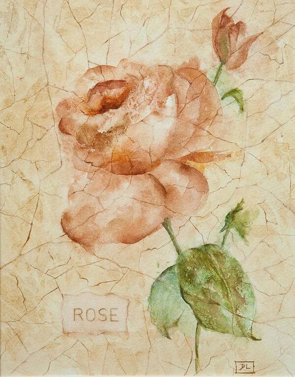 Rose Poster featuring the painting Antique Rose by Debbie Lewis