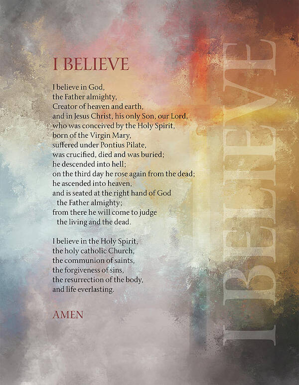 Religion Poster featuring the digital art Apostles Creed by Terry Davis