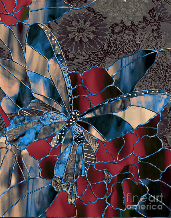 Stained Glass Poster featuring the painting Asian Butterfly by Mindy Sommers