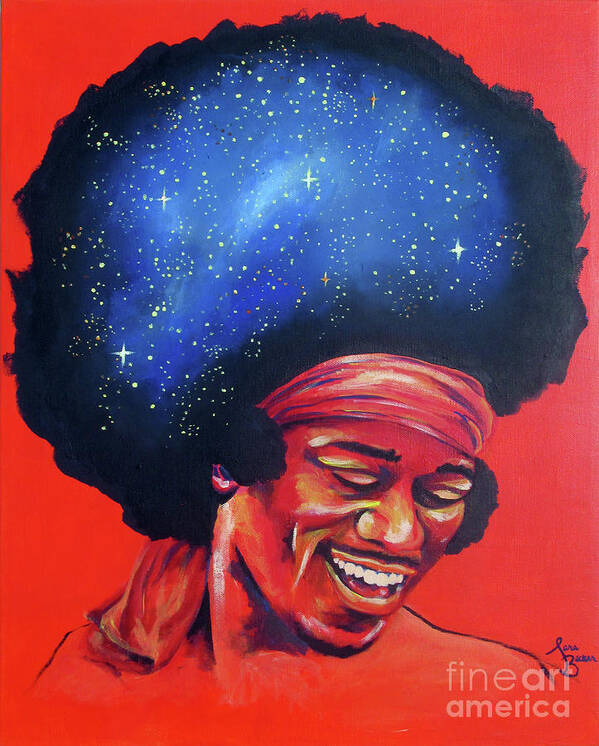 Jimi Hendrix Poster featuring the painting Astro Man by Sara Becker