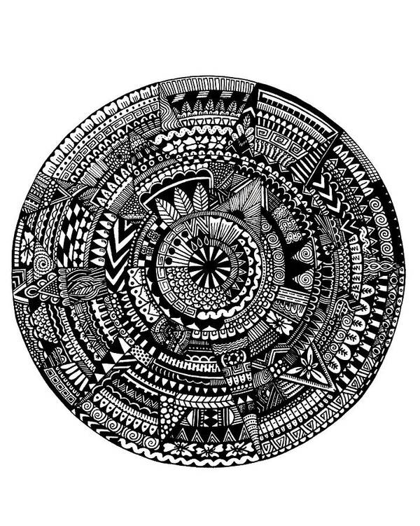 Mandala Poster featuring the digital art Asymmetry by Elizabeth Davis