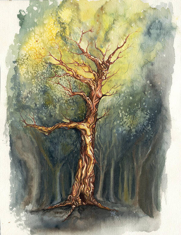 Watercolor Poster featuring the painting Ballet in the Woods by Karen Musick