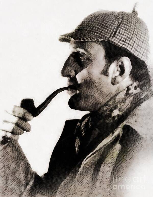 Hollywood Poster featuring the painting Basil Rathbone as Sherlock Holmes by Esoterica Art Agency