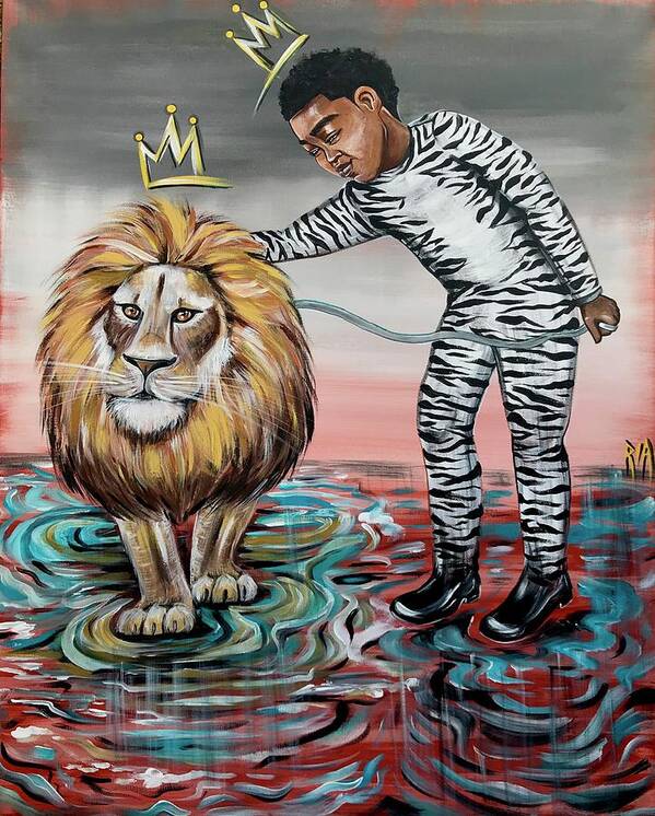 Son Poster featuring the painting Be Courageous My Son by Artist RiA