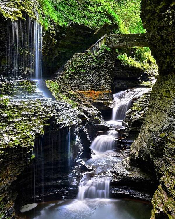 Watkins Poster featuring the photograph Beautiful Cascade by Frozen in Time Fine Art Photography