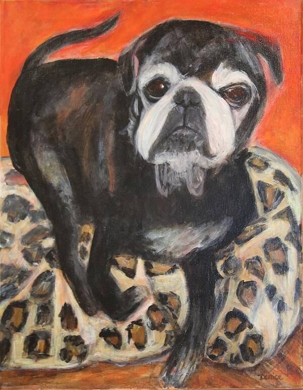 Pug Poster featuring the painting Bennie the Pug by Denice Palanuk Wilson